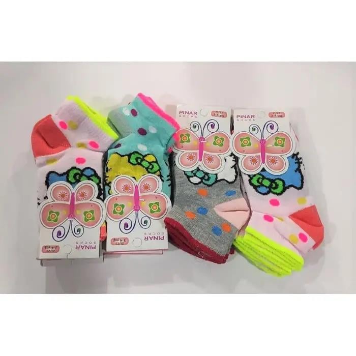 Kız Çocuk Penye Patik Çorap 12li Paket (Yaş:3-4)