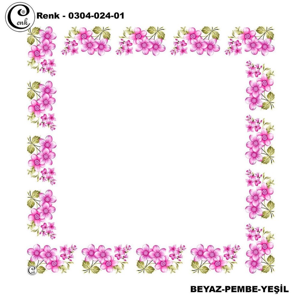 Cenk 90cm Ortası Boş Poşet İçi Oyalık Yazma(024-01)