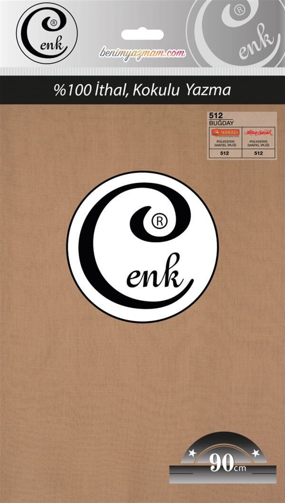 Cenk Düz Renk Poşetli Yazma (Buğday)90cm-512