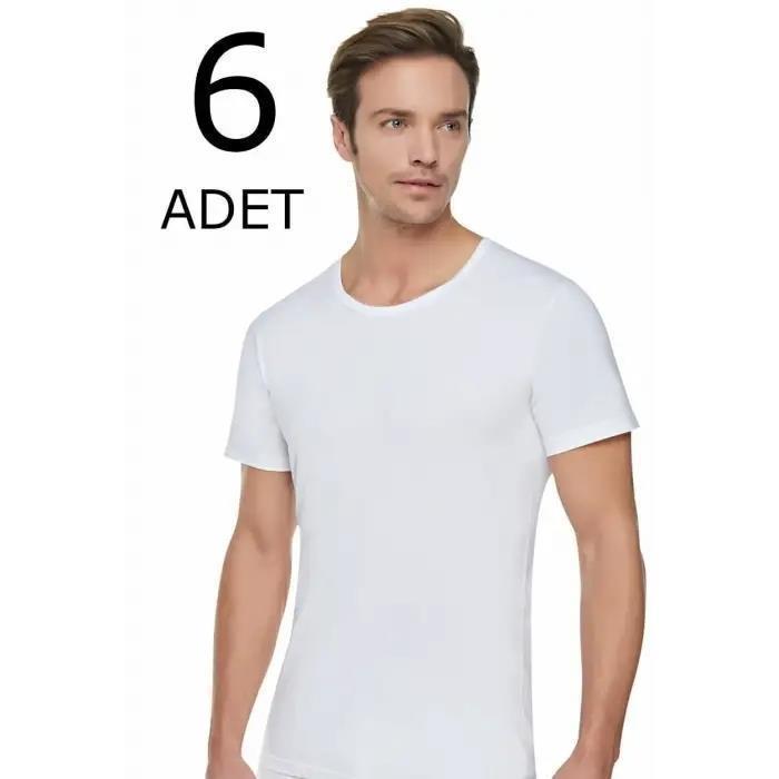 Tutku Erkek Kollu Atlet Beyaz 6 Adet(7 Beden)