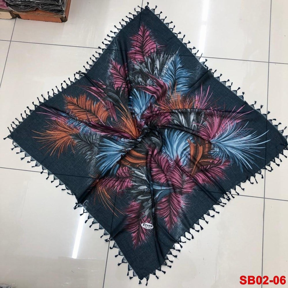 Firuze Boncuklu Cotton Eşarp(sb02-06)