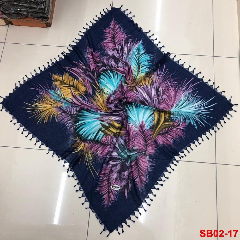 Firuze Boncuklu Cotton Eşarp(sb02-17)