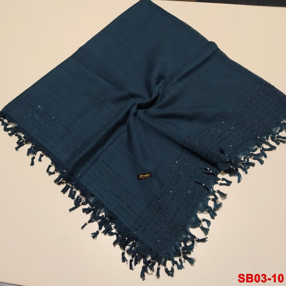 Firuze Boncuklu Cotton Eşarp(sb03-10)