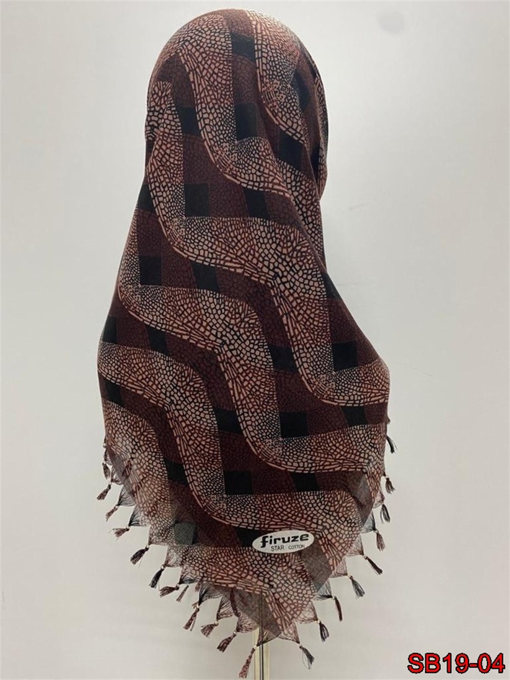 Firuze Boncuklu Cotton Eşarp(sb19-04)