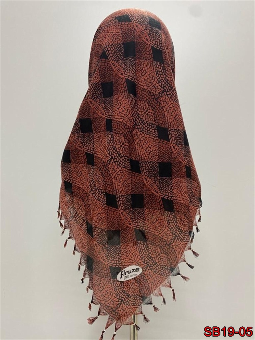 Firuze Boncuklu Cotton Eşarp(sb19-05)