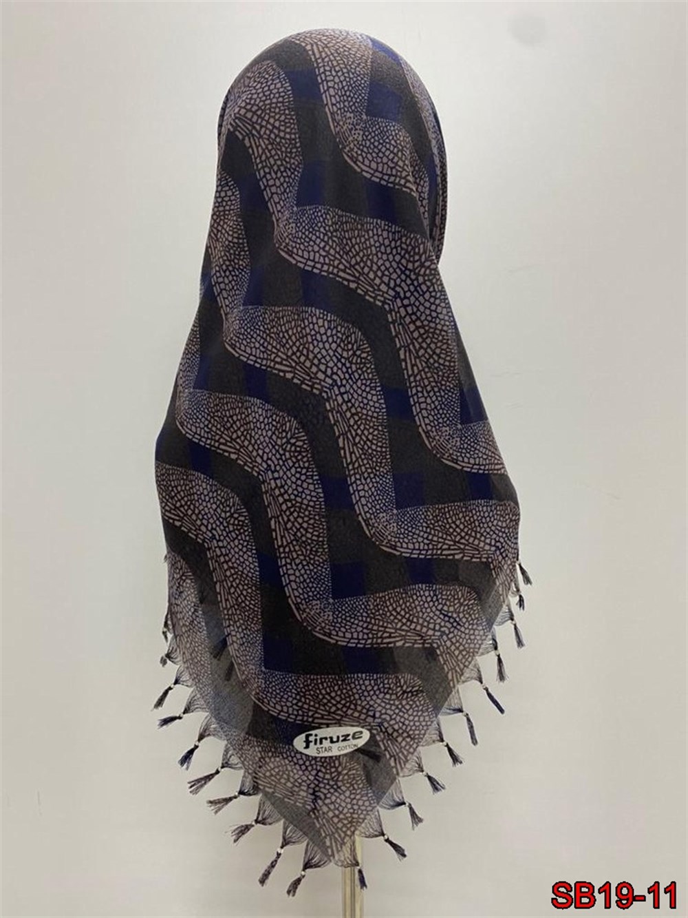 Firuze Boncuklu Cotton Eşarp(sb19-11)