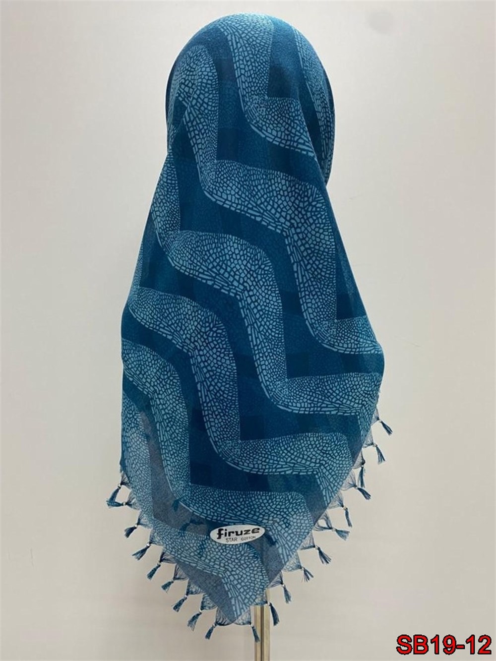 Firuze Boncuklu Cotton Eşarp(sb19-12)