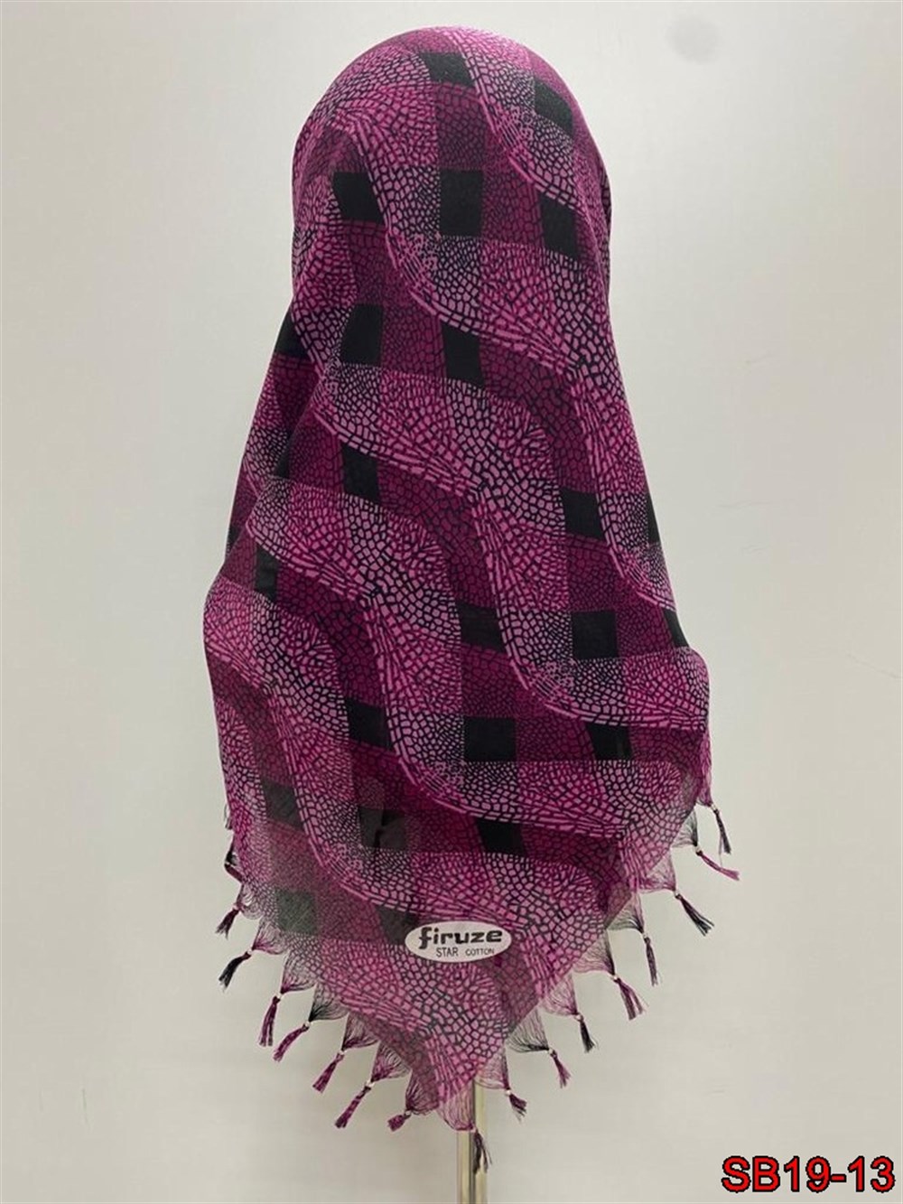 Firuze Boncuklu Cotton Eşarp(sb19-13)