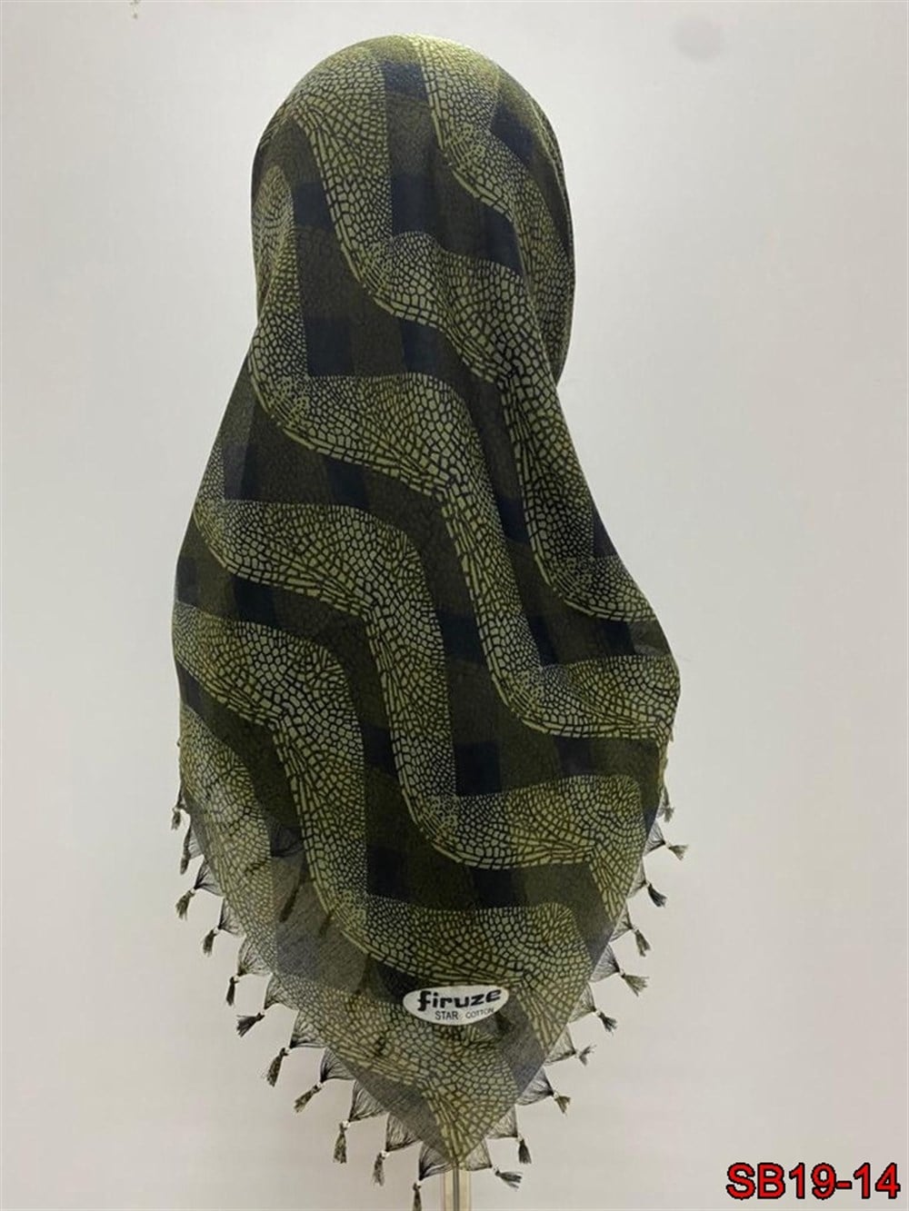 Firuze Boncuklu Cotton Eşarp(sb19-14)