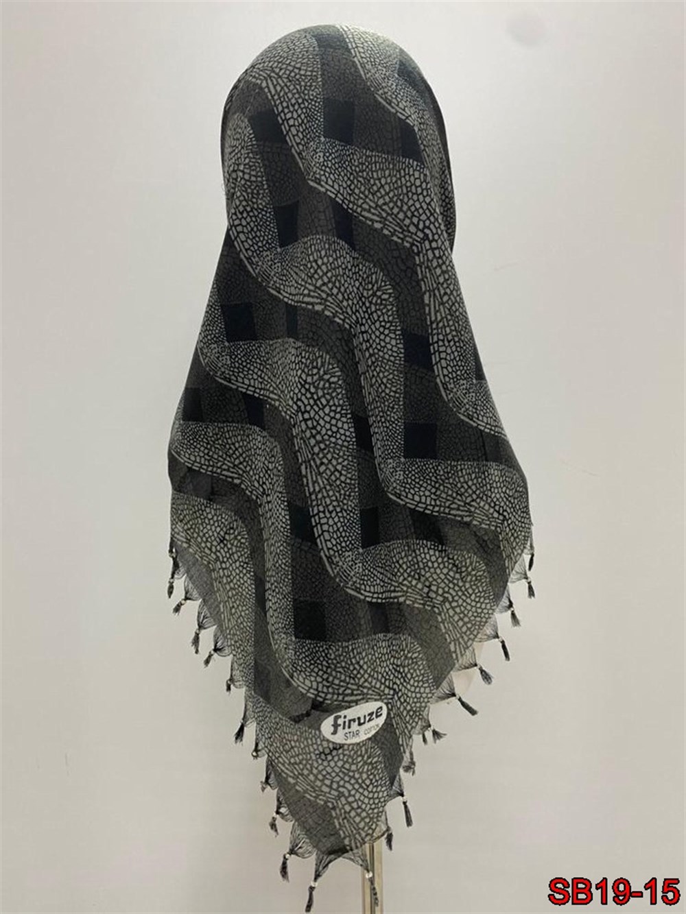 Firuze Boncuklu Cotton Eşarp(sb19-15)