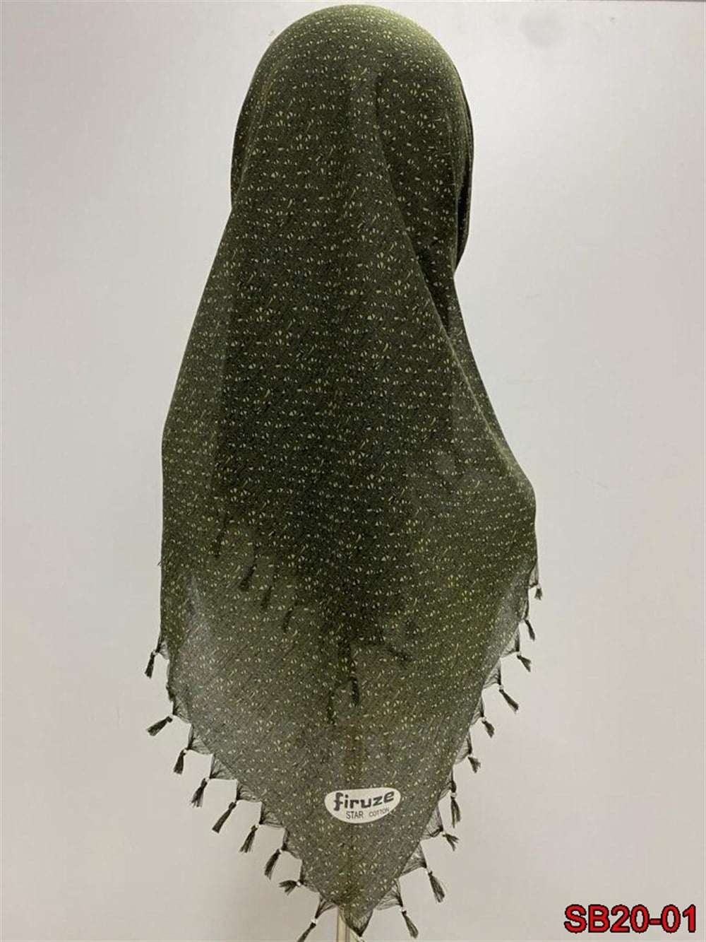 Firuze Boncuklu Cotton Eşarp(sb20-01)