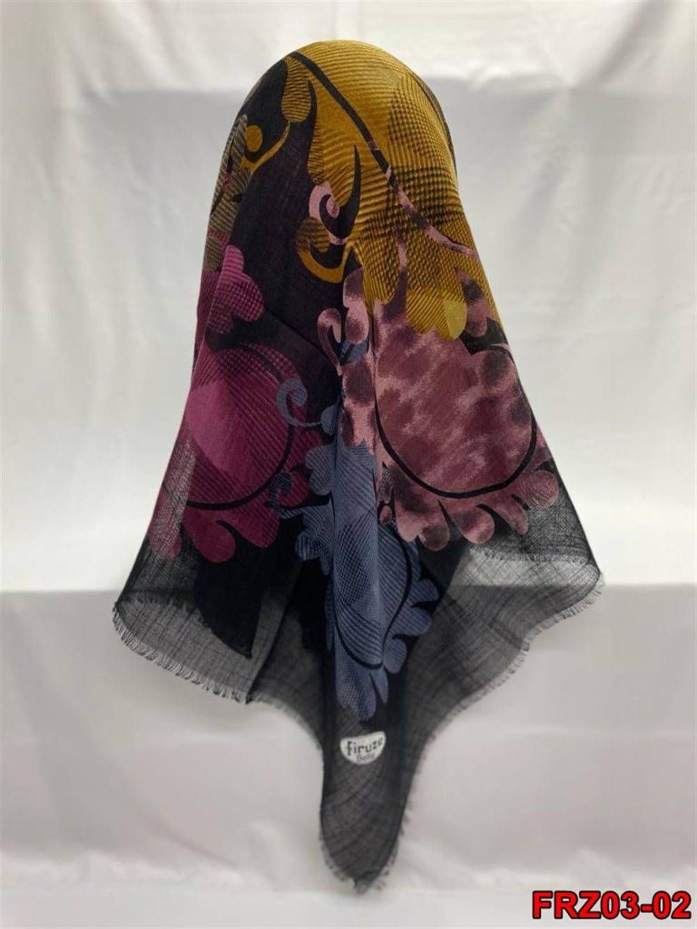 Firuze Flamlı Cotton Eşarp (frz03-02)
