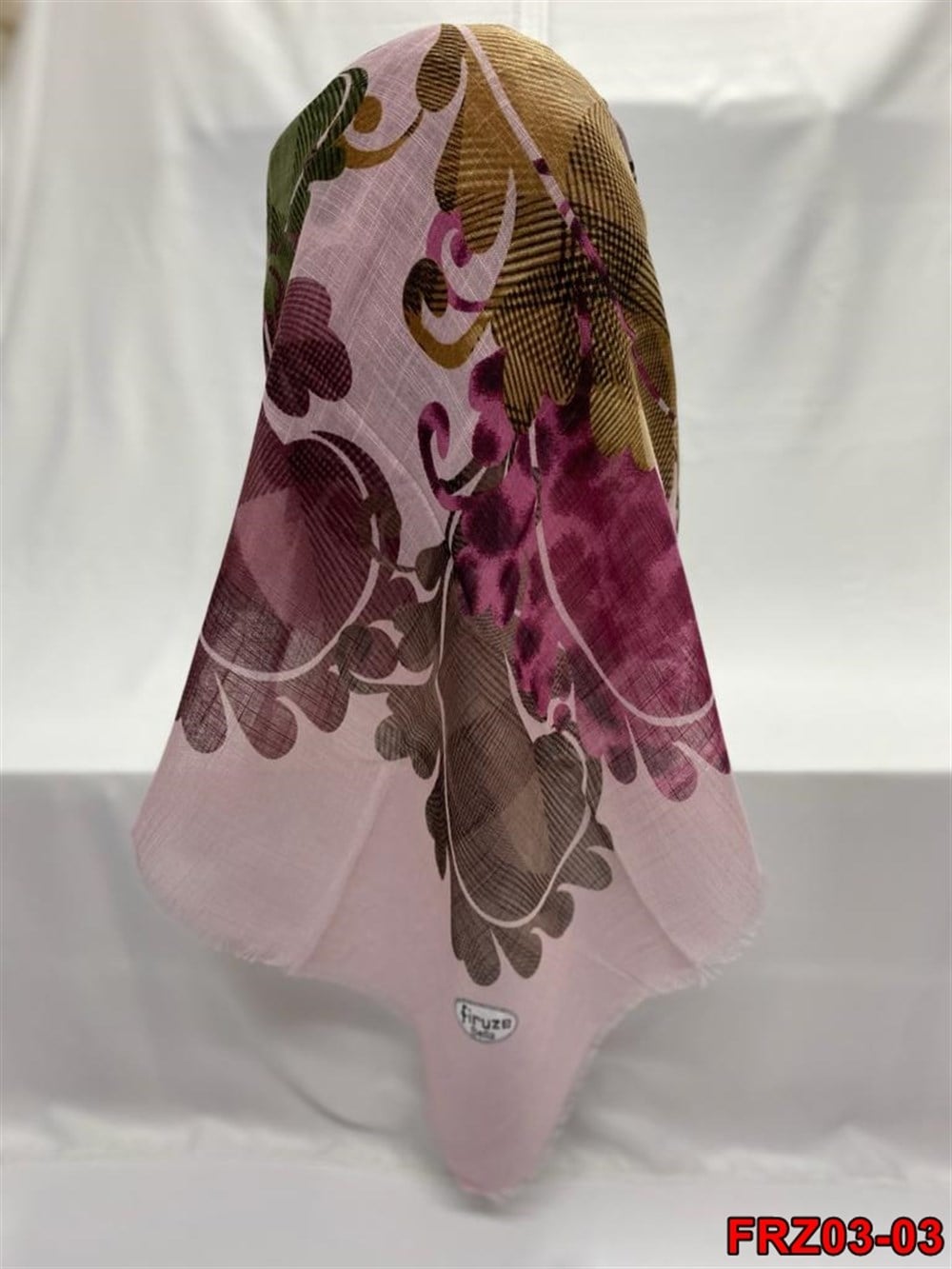 Firuze Flamlı Cotton Eşarp (frz03-03)
