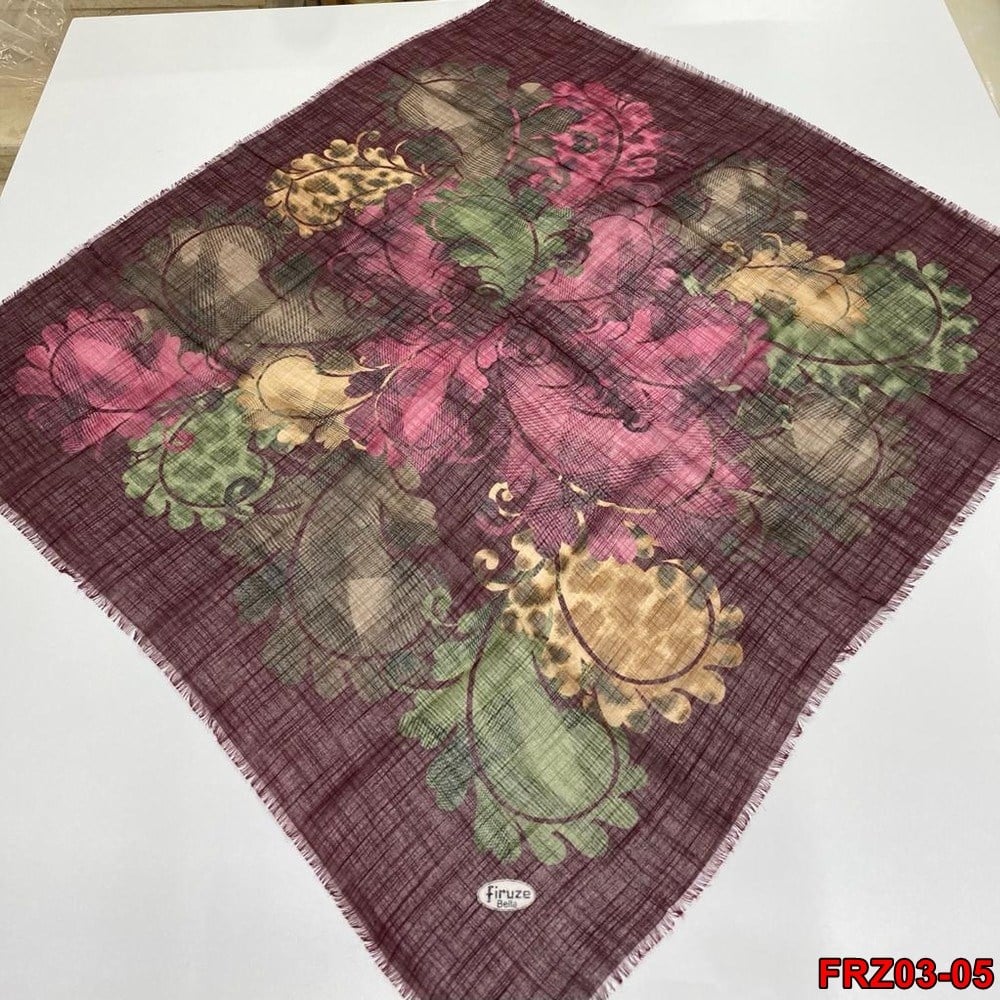 Firuze Flamlı Cotton Eşarp (frz03-05)