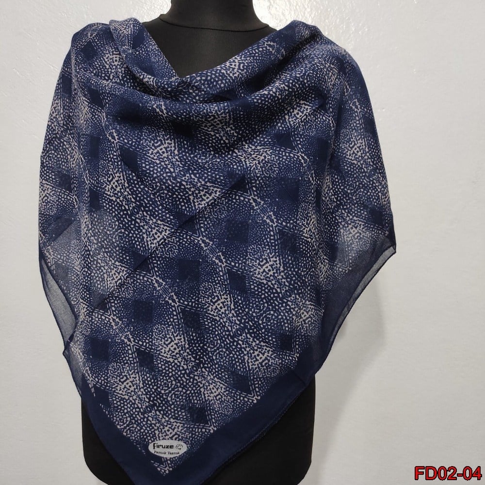 Firuze Kenarı Dikişli Pamuk Yazma(FD02-04)