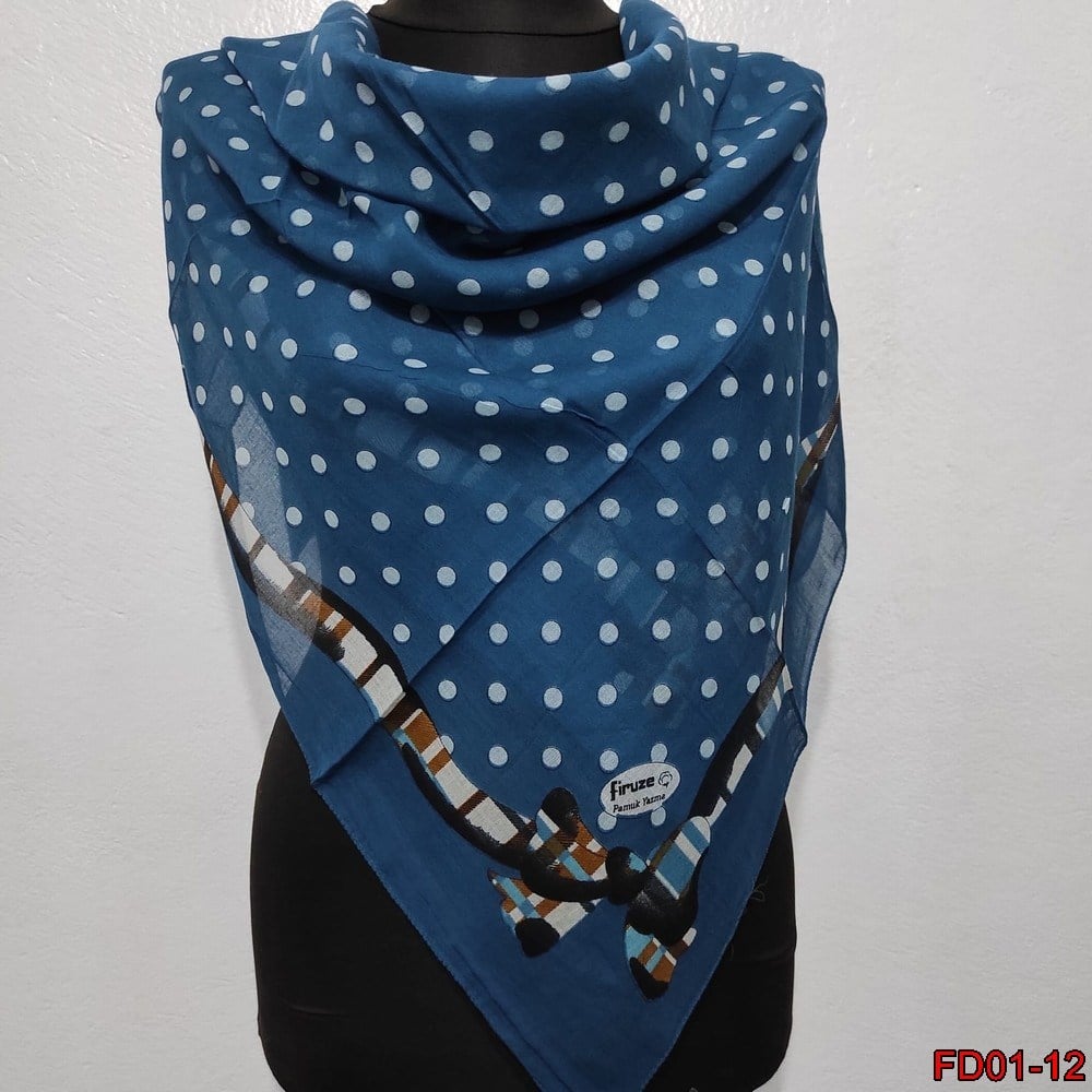 Firuze Kenarı Dikişli Yazma(FD01-12)
