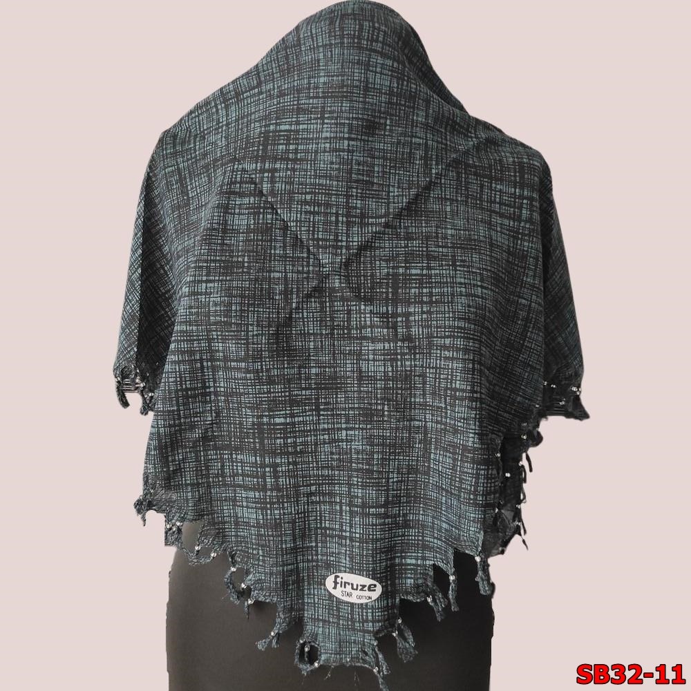 Firuze Sökme Boncuklu Cotton Eşarp(sb32-11)