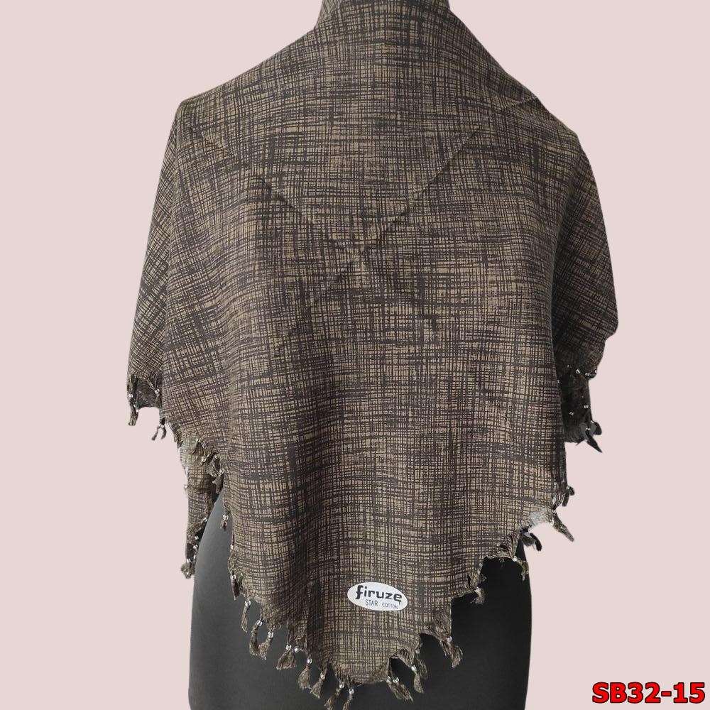Firuze Sökme Boncuklu Cotton Eşarp(sb32-15)
