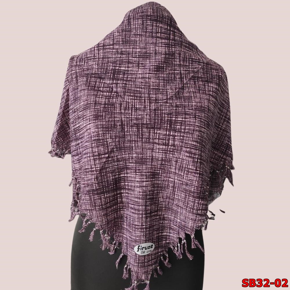 Firuze Sökme Boncuklu Cotton Eşarp(sb32-02)