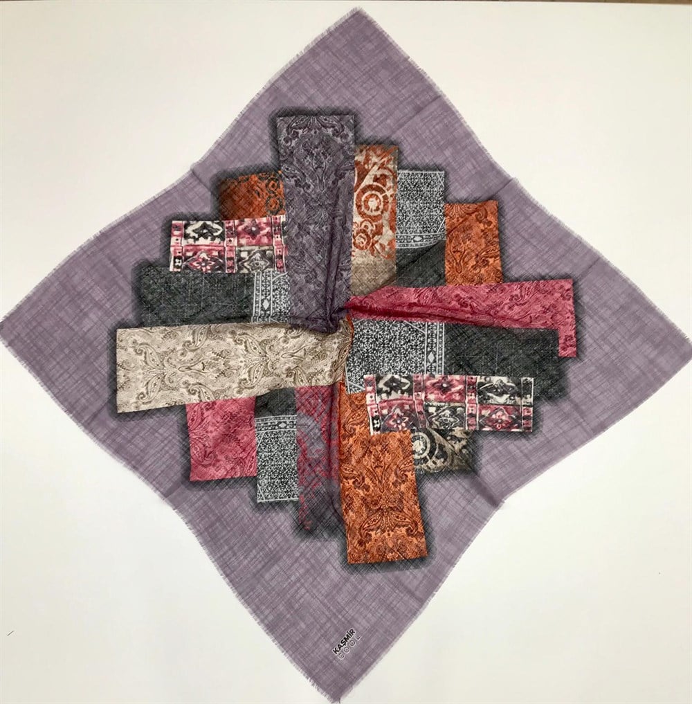 Kaşmir Flamlı Eşarp