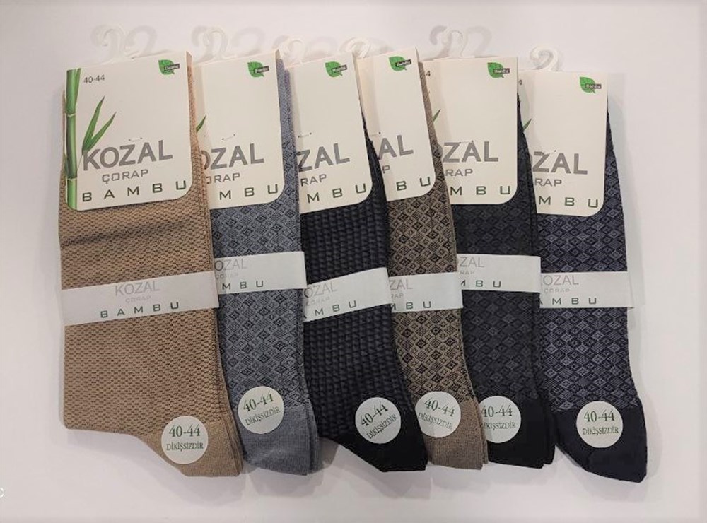 Kozal Erkek Bambu Soket Çorap 6'lı Paket(EC01-02)