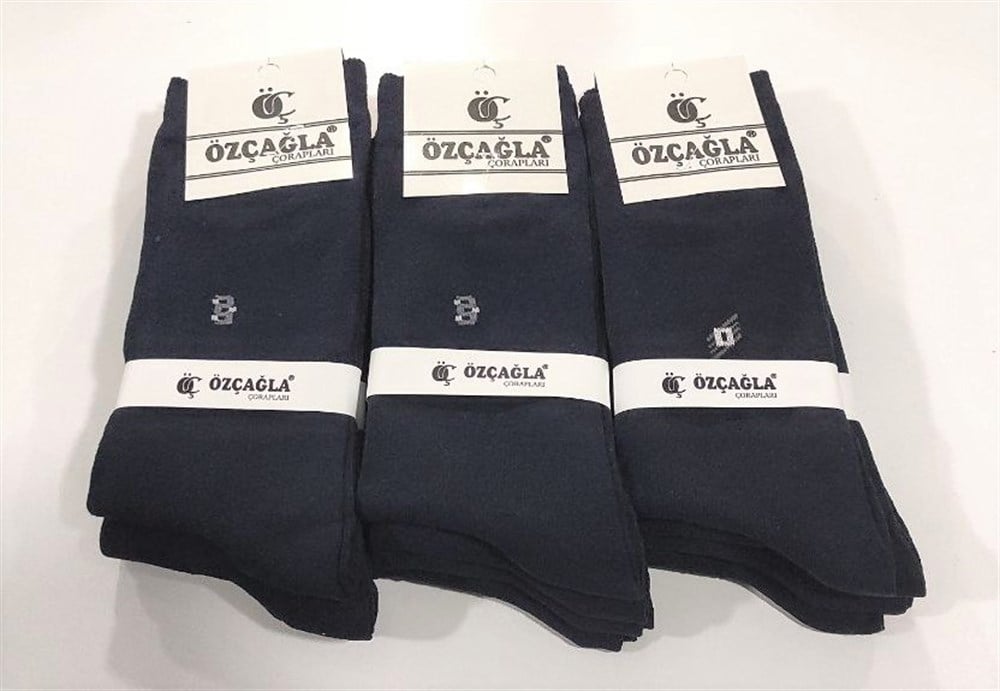 Özçagla Erkek Penye Soket Çorap 12'li Paket Lacivert(EC01-10)