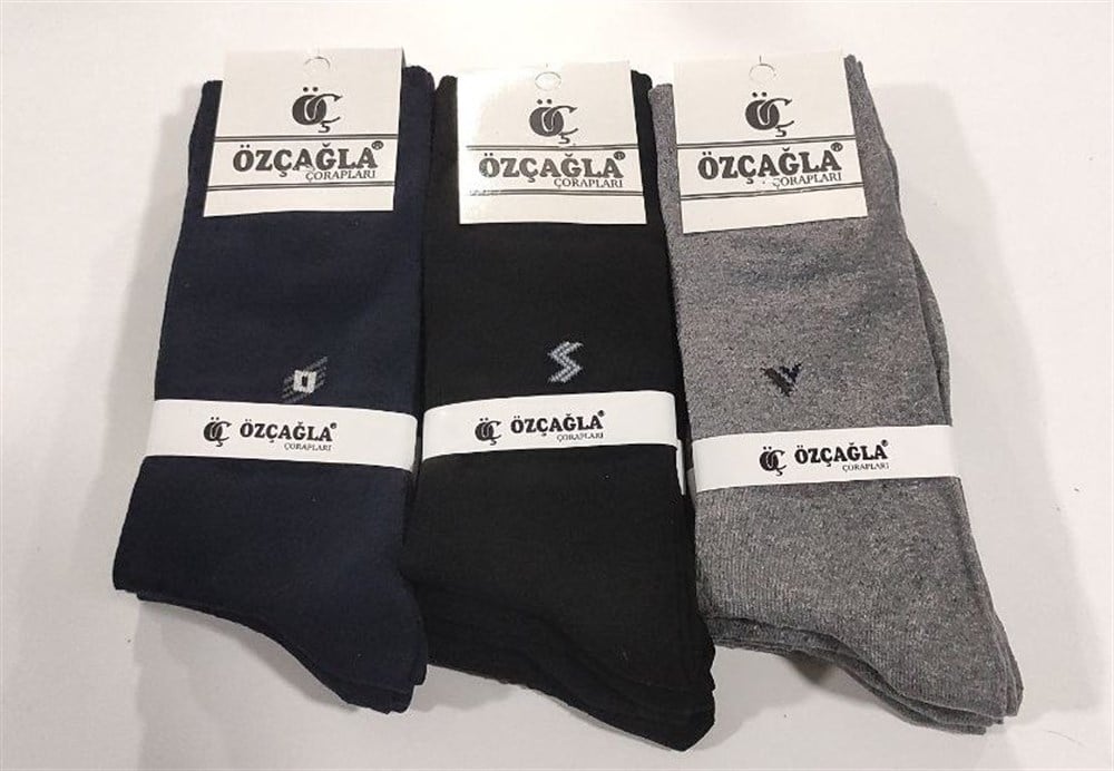Özçagla Erkek Penye Soket Çorap 12'li Paket Asorti(EC01-07)