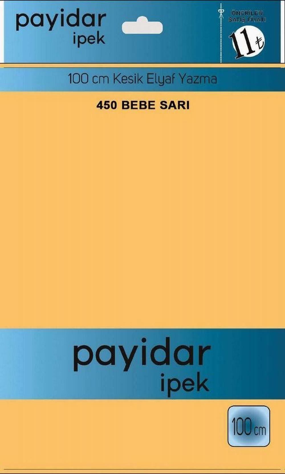 Payidar Düz Renk Poşetli Yazma(Bebe Sarı)450