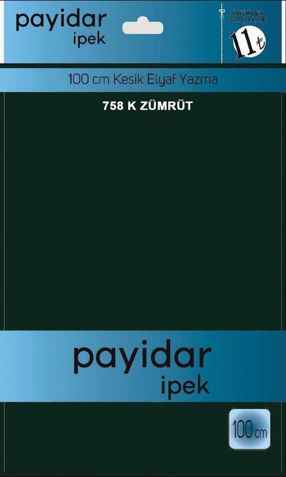 Payidar Düz Renk Poşetli Yazma(K.Zümrüt)758