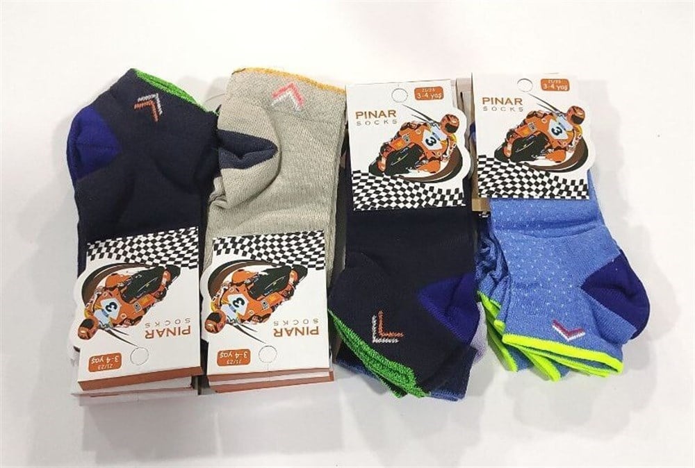 Pınar Erkek Çocuk Penye Patik Çorap 12'li Paket(CE01-01)