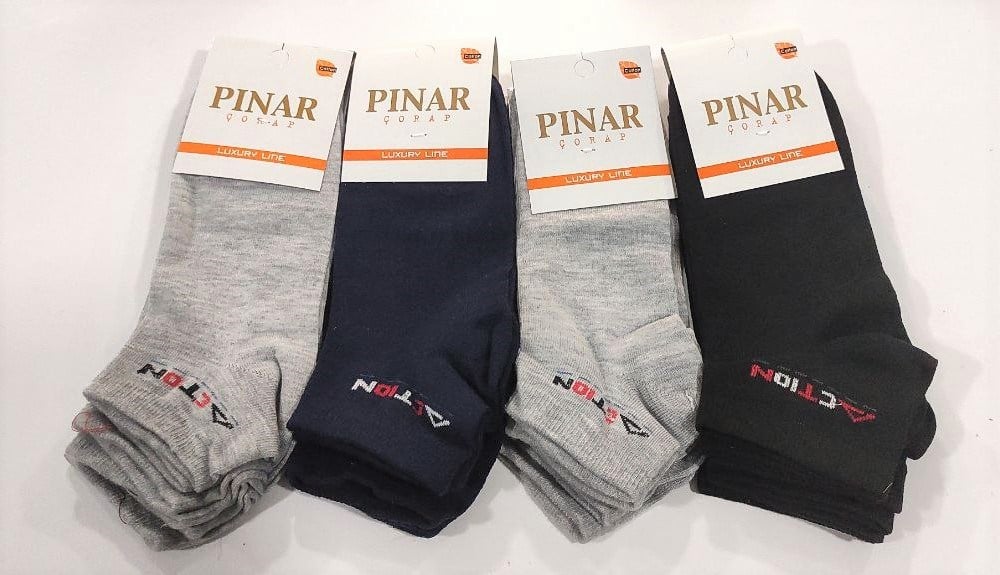 Pınar Erkek Penye Patik Çorap 12'li Paket Asorti(EC01-12)