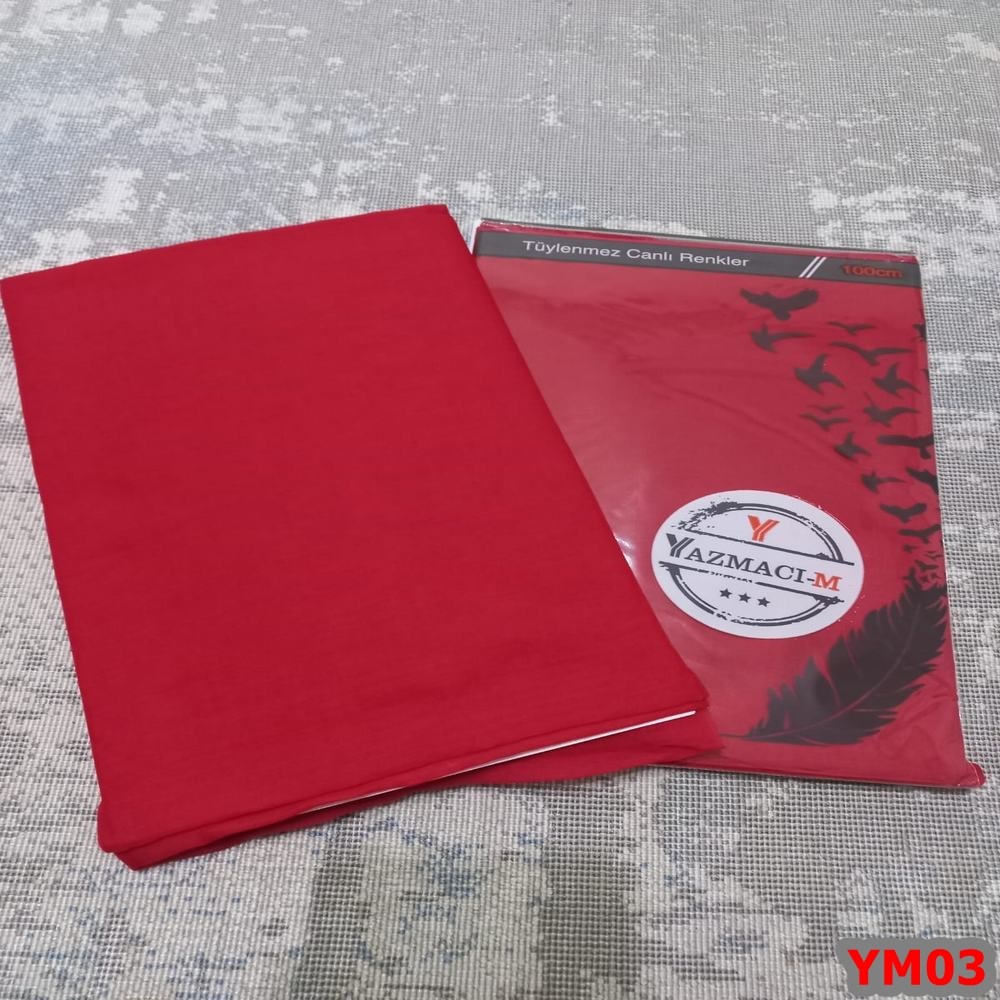 Yazmacım Düz Renk Poşetli Yazma(YM03)