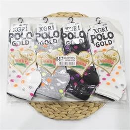 Polo Gri Kadın Penye Patik Çorap 12li Paket (KÇ01-33)