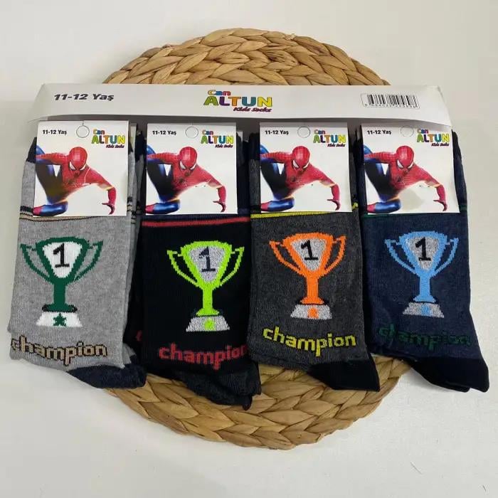 Canaltun Erkek Çocuk Penye Soket Çorap 12'li Paket(Yaş:11-12)