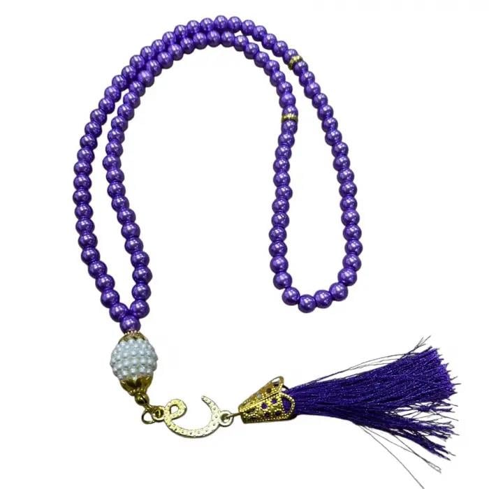 Mor Püsküllü İnci Tespih(tsp02-07)