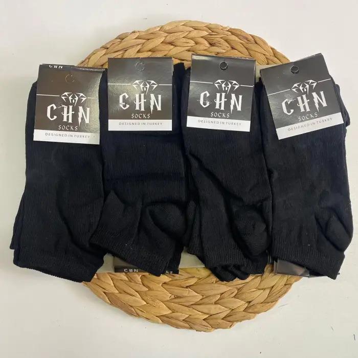Chn Erkek Penye Patik Çorap 12'li Paket Siyah (EÇ01-24)