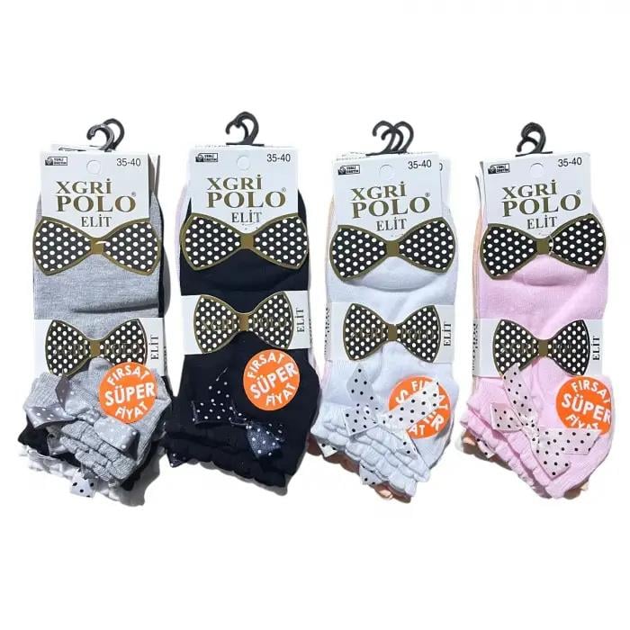 Pologri Kadın Patik Çorap 12'li Paket (KÇ01-17)