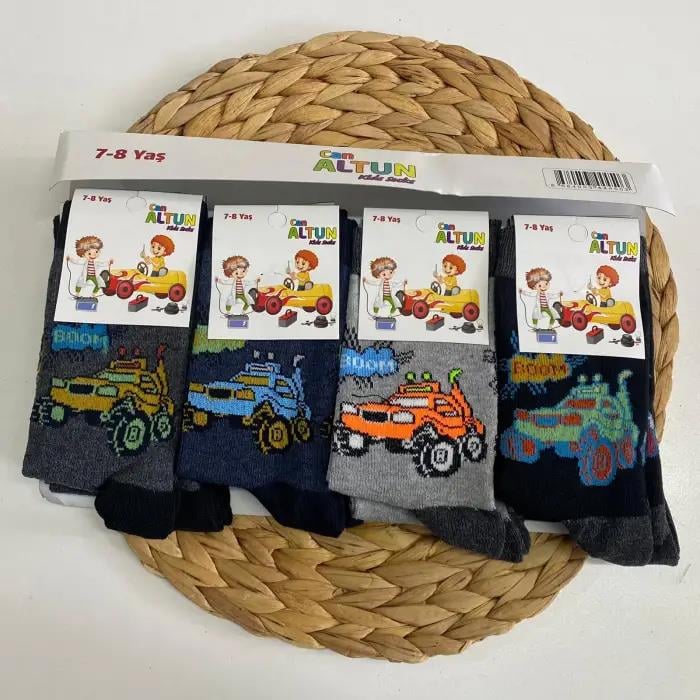 Canaltun Erkek Çocuk Penye Soket Çorap 12'li Paket(Yaş:7-8)