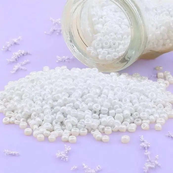 Beyaz Dökme Kum Boncuk Büyük Boy 500 gram(BNCK01-07)