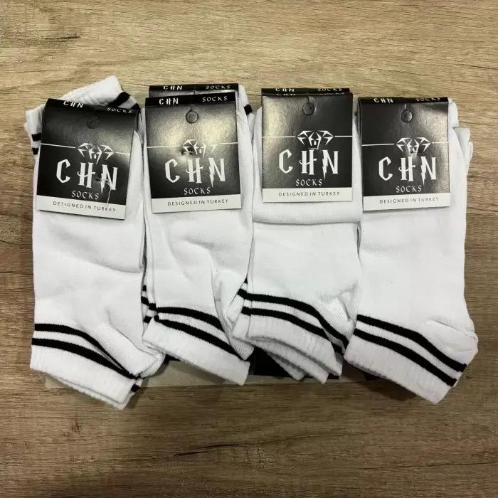 Chn Erkek Patik Çorap 12'li Paket Beyaz Siyah (EÇ01-19)
