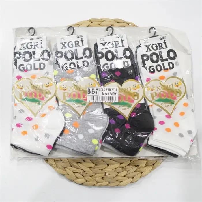 Polo Gri Kadın Penye Patik Çorap 12'li Paket (KÇ01-33)