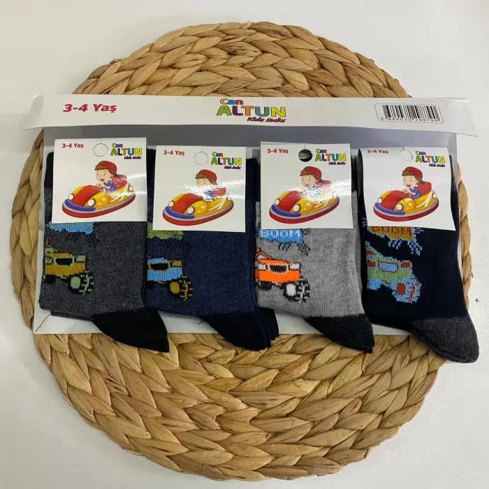 Canaltun Erkek Çocuk Penye Soket Çorap 12'li Paket(Yaş:3-4)