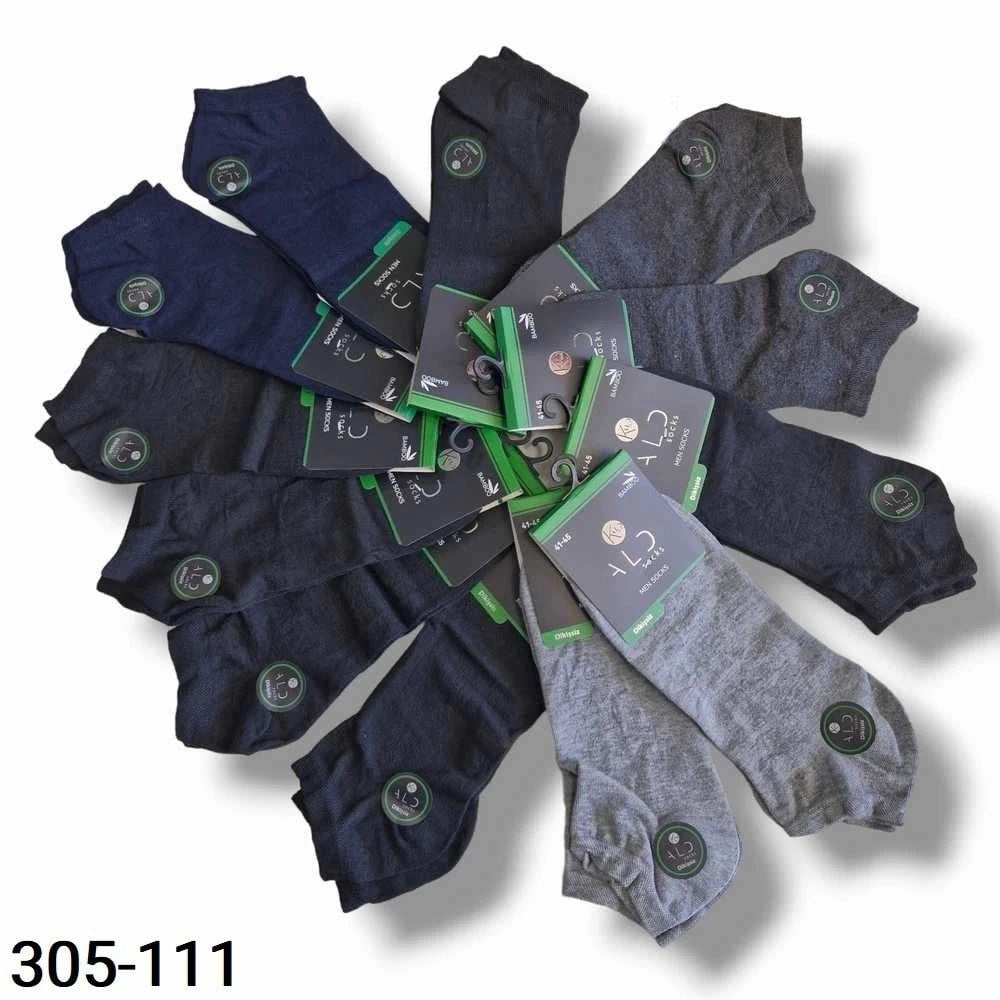 Aldano Gezen Bambu Erkek Dikişsiz Patik Çorap (12 çift Karışık) 305-111