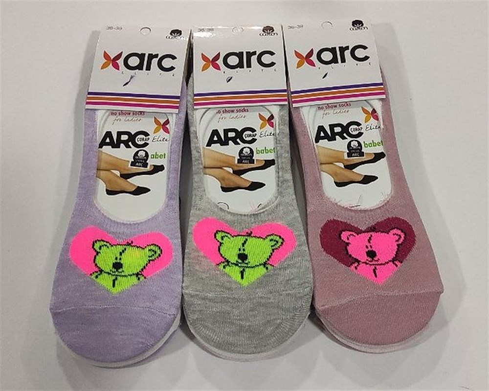 Arc Kadın Penye Babet Çorap 12'li Paket Asorti(KC01-04)