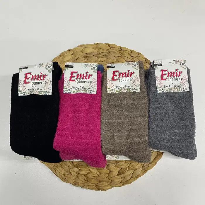 Emir Kadın Soket Ters Havlu Çorap 12'li Paket (KÇ01-23)