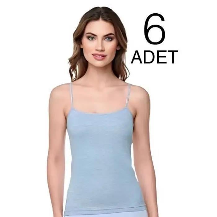 Tutku Kadın İp Askılı Atlet 6 Adet Gri (5 Beden) 