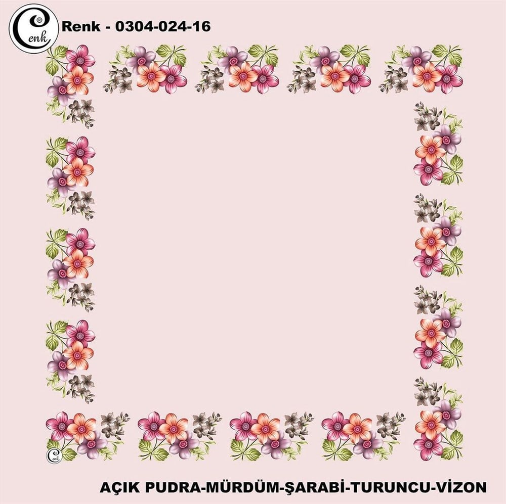 Cenk 90cm Ortası Boş Poşet İçi Oyalık Yazma(024-16)