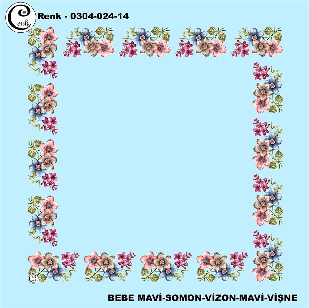 Cenk 90cm Ortası Boş Poşet İçi Oyalık Yazma(024-14)