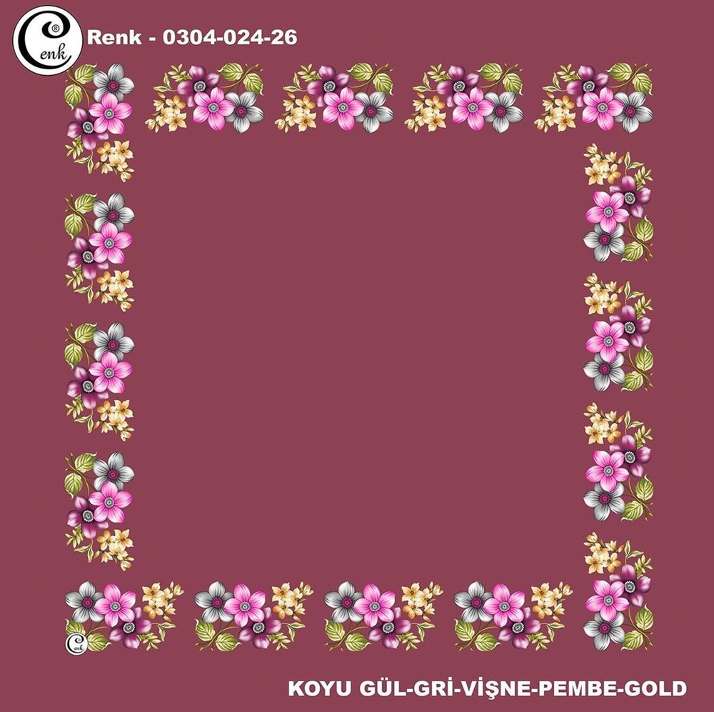 Cenk 90cm Ortası Boş Poşet İçi Oyalık Yazma(024-26)