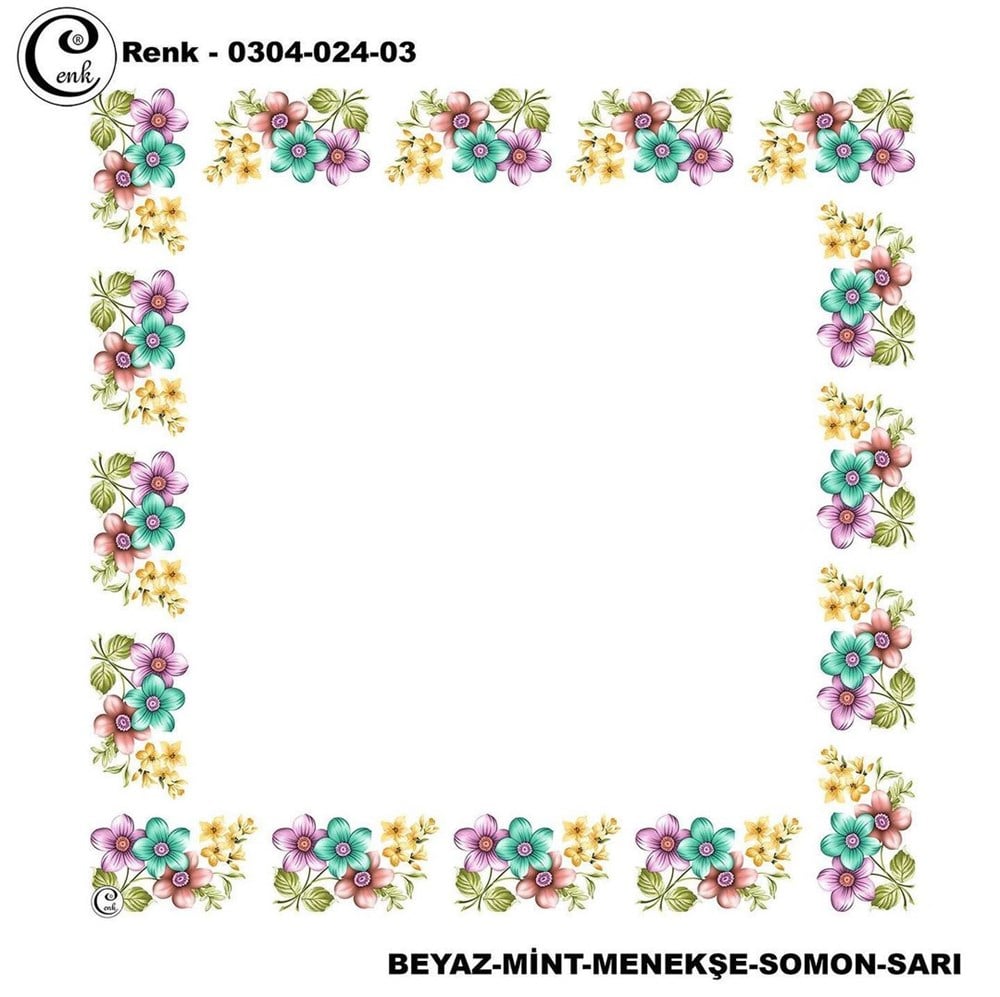 Cenk 90cm Ortası Boş Poşet İçi Oyalık Yazma(024-03)